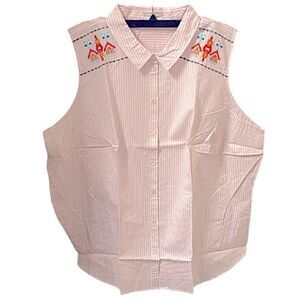 Boho Woman Within Size 4X 34/36 Aztec Print Plus Size Top New Sleeveless Hippie